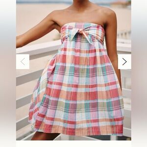 NWT Anthropologie Madras Strapless Dress